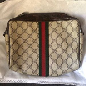 Vintage Authentic Gucci Clutch Cosmetic Bag